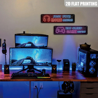 Letrero Metálico Estilo Neón para Gamers, con Diseño de Control de Videojuegos y Auriculares, Decoración de Pared para Sala de Juegos, Dormitorio, Hogar