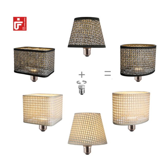 Retro Style Environmentally Friendly Material Paper Rattan Art Chandelier LED Lamp Shade Pendant Light Decorative