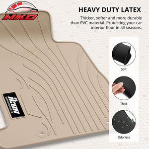 Alfombrillas de goma de látex beige para Honda Civic 8ª generación 2006-2011, alfombra a medida de 3 piezas estilo IKON, impermeables - Product Image 3