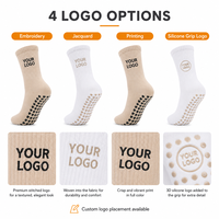 Chaussettes de Pilates personnalisées pour femmes, antidérapantes, en mélange de coton, chaussettes de fitness et de yoga avec logo, étiquette privée OEM ODM