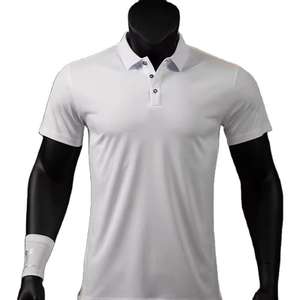 Polo de hombre con logotipo personalizado en blanco más vendido, camiseta Polo de poliéster de talla grande de gimnasio para deportes al aire libre para hombre - Product Image 2