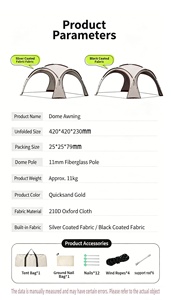 Tente <span class=keywords><strong>de</strong></span> <span class=keywords><strong>camping</strong></span> cylindrique extra-large <span class=keywords><strong>avec</strong></span> auvent, pour 6 à 10 personnes, idéale pour le <span class=keywords><strong>camping</strong></span> en plein air, les parcs et les zones sauvages, portable et imperméable - Product Image 6