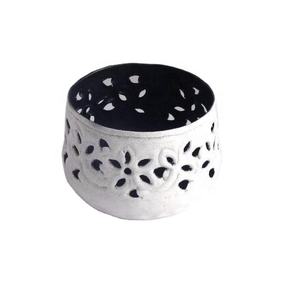 High Quality White and <b>Blue</b> Colors Iron Votive Round Bowl Shape Tea Light Holder <b>Candle</b> Holder for Home Decoration - Product Image 1