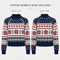 Pull en tricot Fair Isle à col roulé personnalisé pour femme, à manches longues, jacquard, pour tenue décontractée quotidienne d'hiver