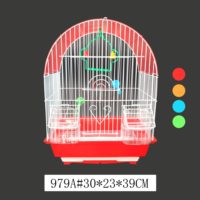 Vente en gros bon marché de cage d'élevage de canaris fantaisie conception simple en fer avec motif solide type palette plateau en plastique boîte d'emballage