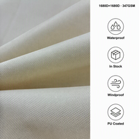 Tissu Oxford en polyester double épaisseur 1680D 347GSM de poids moyen, enduit PU, imperméable et coupe-vent pour usage extérieur