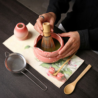 Ensemble de bols à matcha en céramique de style japonais avec tasse Chawan, bol à poudre et outil de mélange