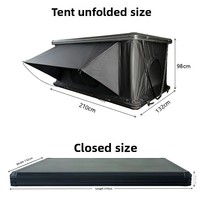Tente de toit entièrement automatique en alliage d'aluminium à coque rigide, 2 personnes, imperméable et anti-moustiques pour les voyages en autonomie