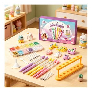 Mess Free Glitter Pen Craft Kit Funnels Tweezers Sparkly Beads Sequins Kids Art Learning Toy Gift <b>Box</b> <b>Present</b> Set - Product Image 3