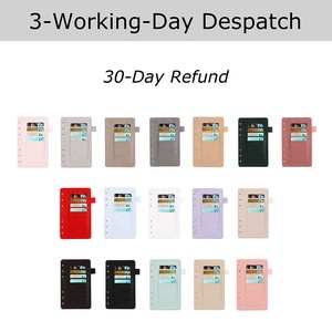 易和畅销学校/办公室礼品A6摩洛哥十字纹Epi皮革戒指活页夹宽松飞叶带卡槽 & 弹性笔环 - Product Image 3