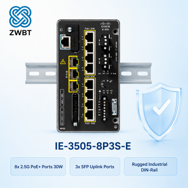 Cisco Catalyst Switch IE-3505-8P3S-E Industrial Ethernet Switch 8 Port PoE RJ45 3 SFP Uplink Rugged Industrial Network Switch