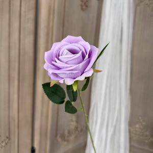 <span class=keywords><strong>Rosa</strong></span> de Terciopelo Realista de Tallo Único, Flor Artificial Hecha a Mano con Tela Sintética, Decoración para Bodas, Regalo para el Día de San Valentín, Venta al Por Mayor - Product Image 5