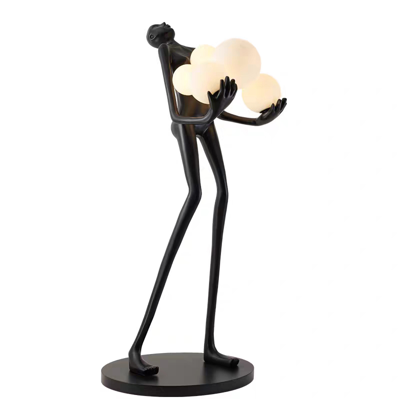 Большой абстрактный Стекловолоконный человекоид скульптура украшение двора пейзаж ремесла полимерные напольные лампы