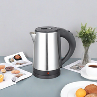 Bouilloire électrique en acier inoxydable 0,8 L, chauffe-eau mécanique pour le thé et le café à la maison