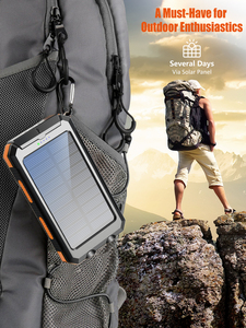 Banco de energía Solar <span class=keywords><strong>para</strong></span> Samsung, Xiaomi y <span class=keywords><strong>Iphone</strong></span>, batería <span class=keywords><strong>externa</strong></span> portátil de 20000mAh, resistente al agua con luz LED de SO - Product Image 3