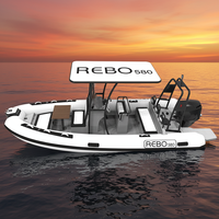 Catc Hypalon/PVC — bateau gonflable, Double coque en aluminium, réticule rigide de 19 pieds