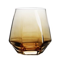 Verre à whisky hexagonal en cristal avec bord doré créatif, réutilisable, motif uni minimaliste, pour la maison, pour eau froide et vin