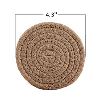 Ensemble de sous-verres absorbants en coton tissé, style rustique, farmhouse, bohème, pour la protection des boissons sur le bureau, la table basse, sous-verres mignons