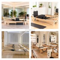 Machine de Pilates Reformer Premium Professionnelle en Bois d'Érable, Équipement de Luxe Réglable pour Studio Commercial et Fitness