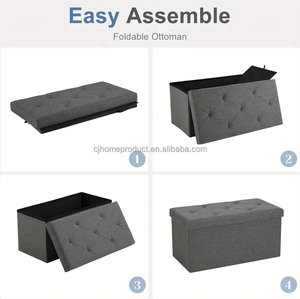 76*38*38cm Hot Sell Modern Factory Wholesale Multifunction Foldable Bedroom Living Room Furniture <strong>Storage</strong> Ottoman Bench <strong>Stool</strong> - Product Image 2