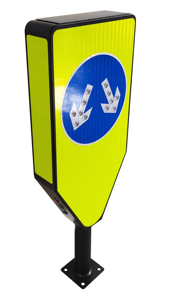 Panneaux d'orientation de voie à LED à énergie solaire Indicateurs de trafic avec flèches gauche et droite en aluminium Panneaux d'avertissement pour l'itinéraire routier - Product Image 3