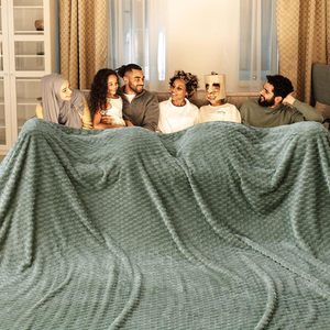 King Size <strong>Extra</strong> <strong>Large</strong> Winter Flannel Bed Blanket Soft Fleece <strong>Throw</strong> for Family Warm and Cozy - Product Image 1