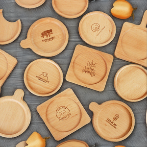 Sous-verres ronds en bambou écologiques modernes, sous-verres en bois de noyer et de hêtre pour tasses à thé, vente en gros directe usine - Product Image 2