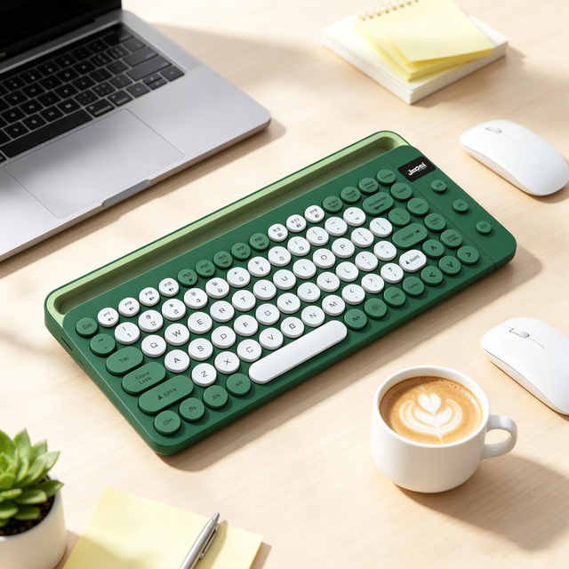 WKB100 OEM Hot Sale 90 Keys Wireless BT Rechargeable Keyboard with Holder Silk Screen