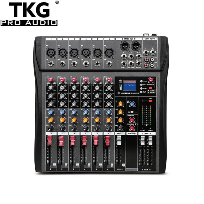 TKG CT-60S 48V 팬텀 파워 미니 6 채널 사운드 시스템 전문 오디오 믹서 콘솔