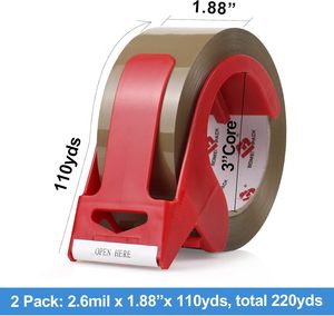 เทปแพ็คสีน้ำตาลไม่มีเสียงรบกวนขนาด1.88นิ้ว <span class=keywords><strong>x</strong></span> 110หลาเทปการจัดส่งสินค้าหนักสำหรับการปิดผนึกการเคลื่อนย้ายสำนักงานและการจัดเก็บ - Product Image 4