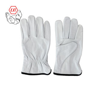 Guantes de seguridad para trabajo de jardinería, ala de cuero de cabra de grano - Product Image 6