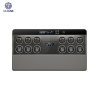 Coffre-fort remontoir de montres double couche pour 12 montres avec tiroir de rangement pour bijoux, pour une collection de luxe bien organisée