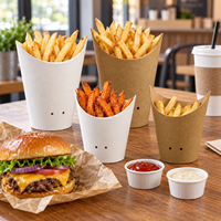 Gobelets à café jetables écologiques personnalisés de 12 oz, revêtement à base d'eau, biodégradables, compostables, gobelets pour frites
