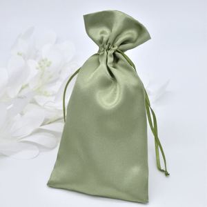 Sage Green Satin <b>Drawstring</b> Bag, Custom Multi-use Jewelry Dice Storage <b>Pouch</b>, Personalized Bridesmaid Makeup Tarot Bag - Product Image 2