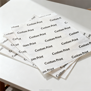 Feuilles de papier sulfurisé enduites de PE personnalisées avec logo privé, jetables, de qualité alimentaire, imperméables, résistantes à l'huile, pour emballer les hamburgers - Product Image 1
