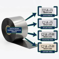 Pita Resin Tekstil Premium untuk Perawatan Pita Satin dan Label Kain, Pita Karbon Barcode yang Dapat Dicuci dengan Daya Rekat Tinggi