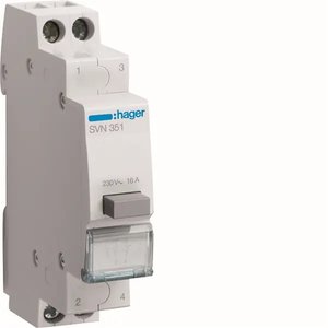 SVN351 compatibile con Hagers 1 pulsante momentaneo non illuminato 16A 250V AC 1 NO + 1 NC 1 modulo DIN - Product Image 1