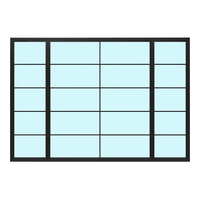 Fenêtre en verre isolée de luxe en laiton isolation thermique fenêtre de séparation en verre insonorisée en laiton pour bureau à domicile