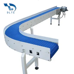 DLTE 90degree Turn Conveyor with baffles Straight Modular Belt Conveyer with baffles guard back plate