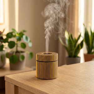 Quemador de incienso de bambú con rayas verticales, difusor de aromaterapia, soporte de madera para uso en interiores, para todas las estaciones, regalo de Ramadán y Eid - Product Image 1