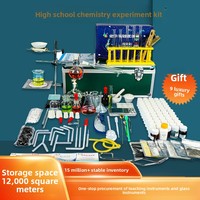 Ensemble complet d'équipements d'expérimentation en chimie pour les lycées et les collèges, boîte avec instruments métalliques, modèle 60, fabriqué en Chine