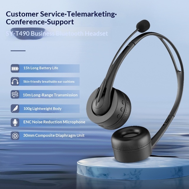 New 5.3 for Over-Ear Jerry Chipset Private Mold Single-ear Bilateral Business Wireless Headset