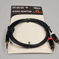 Cable de Audio Estéreo AUX Macho de 3.5mm a 2RCA con Revestimiento de Cobre para Teléfonos, Tabletas, Altavoces, Amplificadores y Automóviles