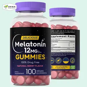 OEM suplemen tidur Gummies Ashwagandha l-theanine 5-HTP Vegan Melatonin suplemen Gummies