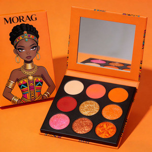Paleta de Sombras de Ojos de 9 Colores en Tonos Cálidos Naranja Pigmentado, Marca Privada, Logotipo Personalizado - Product Image 2