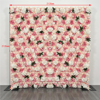 Mur de fleurs artificielles 3D rose DKB, style romantique, installation facile, pour décoration de mariage et événements cérémoniels