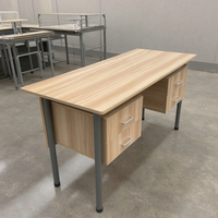 Bureau double moderne en métal pour enseignant, mobilier universitaire avec plateau en MDF pour école et bureau - Vente en gros