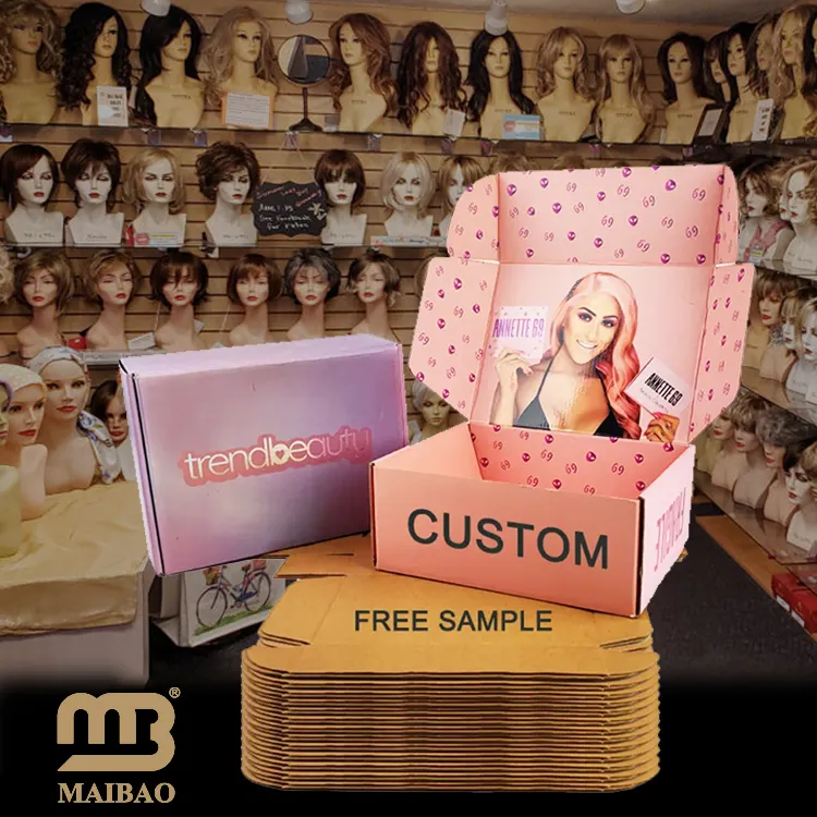 Newest Hot Product One Step Store Custom All Kinds Of Hair Packaging For Bundles And Wigs Extension paper mailer box