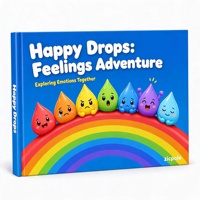 Livre d'images pour enfants personnalisé, couverture rigide, apprentissage des émotions, livre d'histoires pour enfants, personnages arc-en-ciel colorés et kawaii, cadeau pour les tout-petits