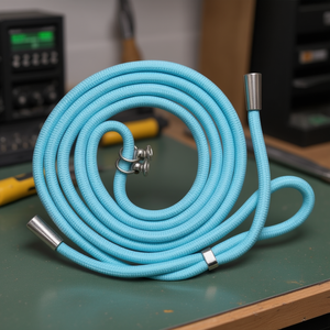 <b>Light</b> Blue <b>Rope</b> With Metal Ends For Connectors And Adapters - Product Image 3